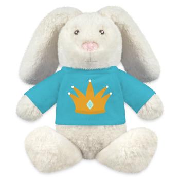 Couronne élégante avec accent de bijoux - Lapin en peluche recyclé MiniFeet® Crème - bleu outremer - Devant