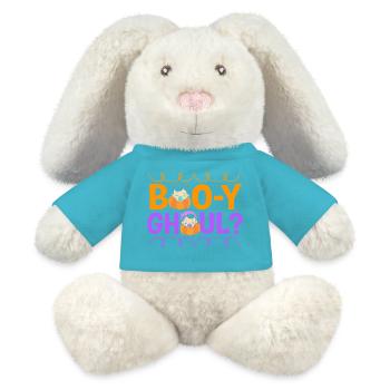 Halloween Gender Reveal - MiniFeet® RecycelHase® Creme - Atollblau - Vorne