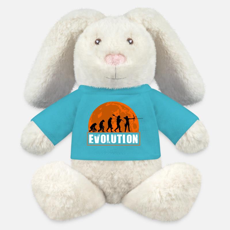 Archy Evolution Hunter Silhouette Rétro Vintage - Lapin en peluche recyclé MiniFeet® Crème - bleu outremer