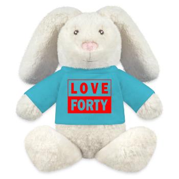 Love Forty Tennis Birthday Design 40 Shirt - MiniFeet® RecycelHase® Creme - Atollblau - Vorne