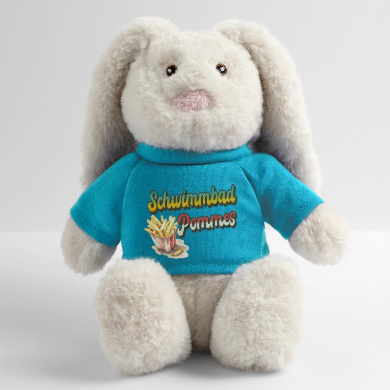Frites de piscine Lapin en peluche recyclé MiniFeet® Crème