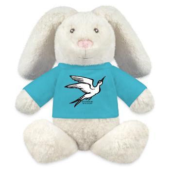 Lake swallow Sterna hirundo maritime illustration - MiniFeet® RecycelHase® Bunny Cream - atoll blue - Front