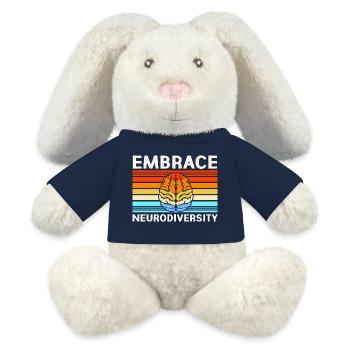 Autismus Autist ADHS Asperger Neurodiversity - MiniFeet® RecycelHase® Creme - French Navy - Vorne
