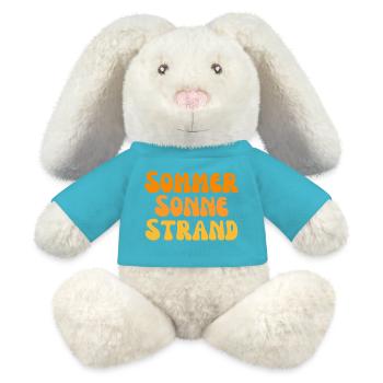 Sommer Sonne Strand Nectarine - MiniFeet® RecycelHase® Creme - Atollblau - Vorne