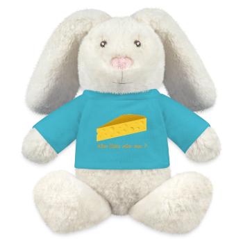 Fromage - Lapin en peluche recyclé MiniFeet® Crème - bleu outremer - Devant