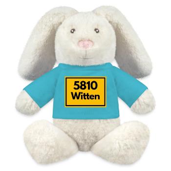ANCIEN CODE POSTAL RETRO 5810 WITTEN RUHRGEBIET - Lapin en peluche recyclé MiniFeet® Crème - bleu outremer - Devant