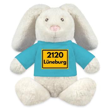 ANCIEN CODE POSTAL RETRO 2120 LUNEBOURG - HANSE - Lapin en peluche recyclé MiniFeet® Crème - bleu outremer - Devant