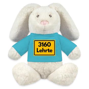 ANCIEN CODE POSTAL RÉTRO 3160 LEHRTE WASSERTURM - Lapin en peluche recyclé MiniFeet® Crème - bleu outremer - Devant