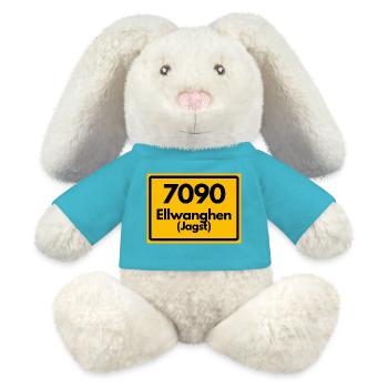 ALTE POSTLEITZAHL PLZ 7090 ELLWANGEN JAGST HEIMAT - MiniFeet® RecycelHase® Creme - Atollblau - Vorne
