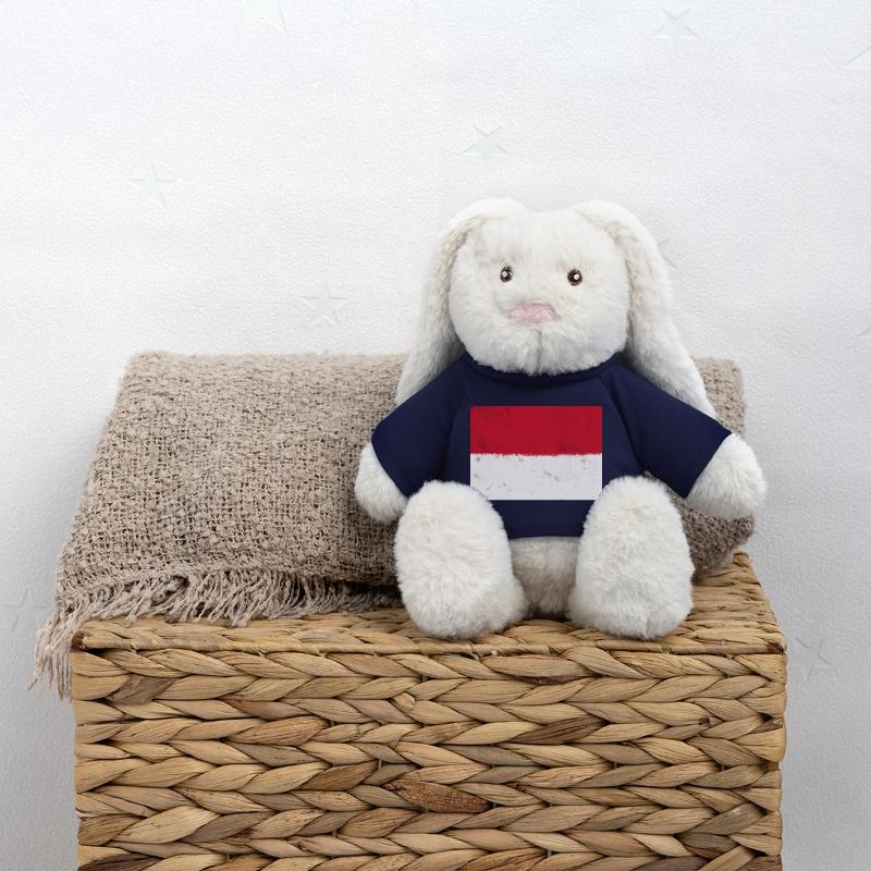 Drapeau de Monaco Lapin en peluche recyclé MiniFeet® Crème