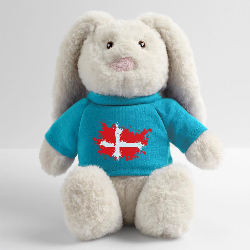 Drapeau éclaboussé du Danemark Lapin en peluche recyclé MiniFeet® Crème