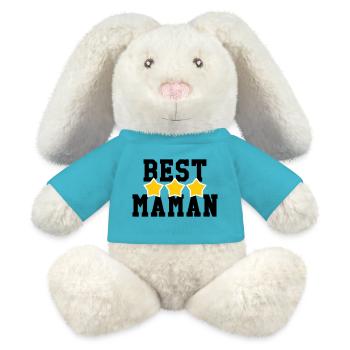 Beste Mama - Muttertag - MiniFeet® RecycelHase® Creme - Atollblau - Vorne