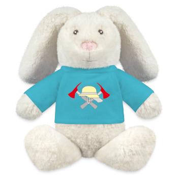 Freiwillige Feuerwehr Symbolmotiv - MiniFeet® RecycelHase® Creme - Atollblau - Vorne