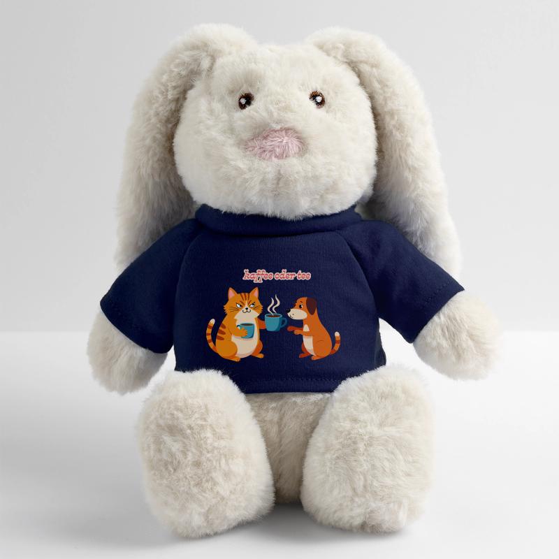 Kaffee oder Tee? Lustige Katze und Hund Bürohumor MiniFeet® RecycelHase® Creme