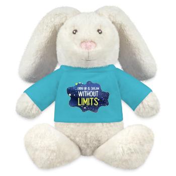 Look up and dream without limits - MiniFeet® RecycelHase® Bunny Cream - atoll blue - Front