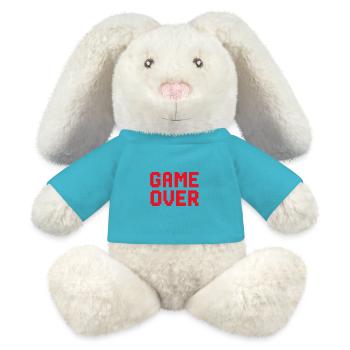 Retro Pixel Game Over Graphic - MiniFeet® RecycelHase® Bunny Cream - atoll blue - Front