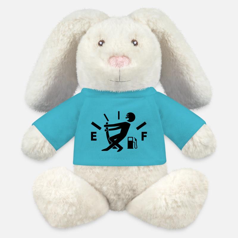 Empty tank - no fuel - fuel gauge - MiniFeet® RecycelHase® Bunny Cream - atoll blue