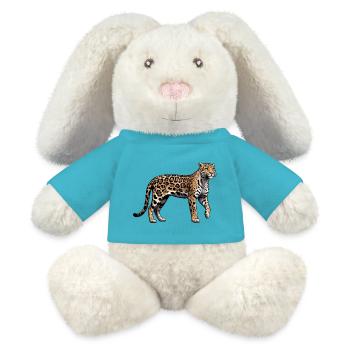 Léopard - Autocollant Animal - Lapin en peluche recyclé MiniFeet® Crème - bleu outremer - Devant