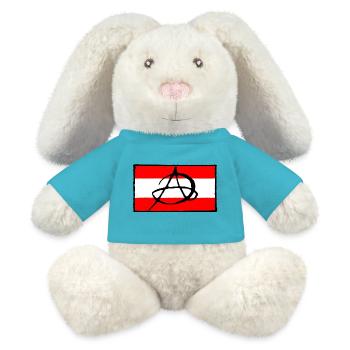 Anarchy icon on red background - MiniFeet® RecycelHase® Bunny Cream - atoll blue - Front