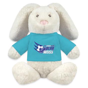 Blue & white a lifetime gift idea - MiniFeet® RecycelHase® Bunny Cream - atoll blue - Front