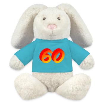 verschenken, 60 orange verlauf - MiniFeet® RecycelHase® Creme - Atollblau - Vorne