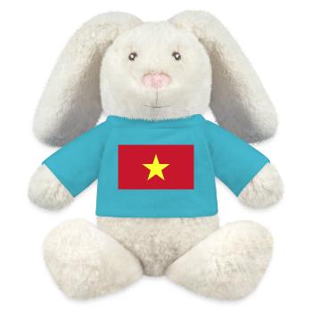 Vietnam National Flag - MiniFeet® RecycelHase® Bunny Cream - atoll blue - Front