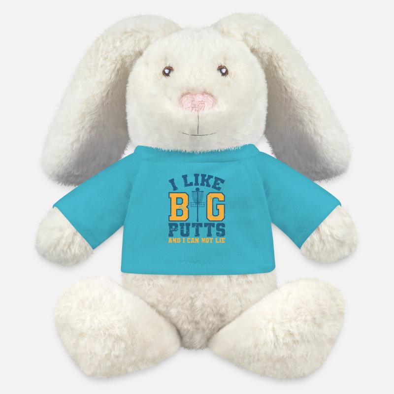 I Like Big Putts and I Can Not Lie Discgolf - MiniFeet® RecycelHase® Creme - Atollblau