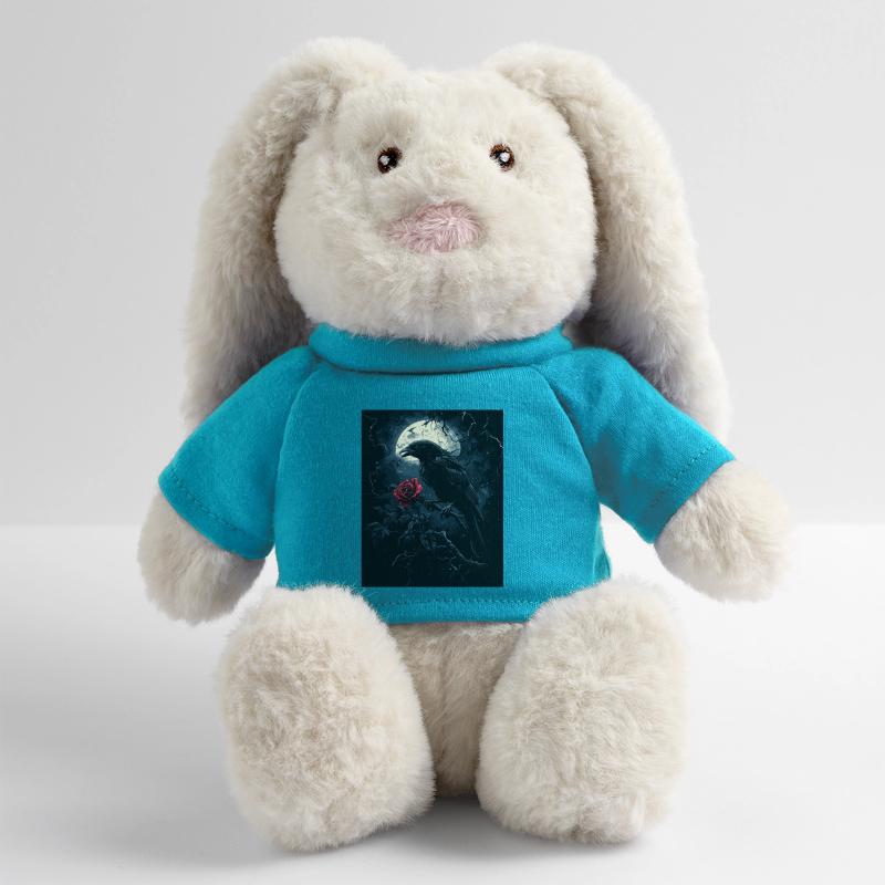 Raven Rose Moon Gloomy Gothic Black Crow MiniFeet® RecycelHase® Bunny Cream