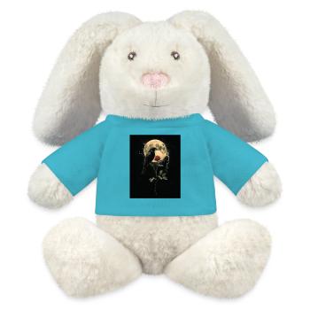 Raven Rose Moon Gloomy Gothic Black Crow - MiniFeet® RecycelHase® Bunny Cream - atoll blue - Front