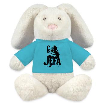 La Jefa Lustiges Spanisches Zitat für starke mexikanische Frau - MiniFeet® RecycelHase® Creme - Atollblau - Vorne