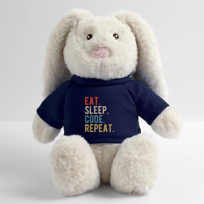 Eat Sleep Code Repeat Programmierer Nerd Retro MiniFeet® RecycelHase® Creme