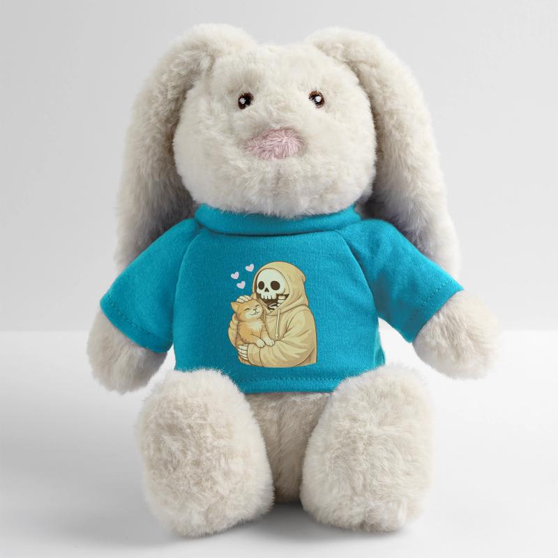 Squelette douillet avec chat – Proximité douce Lapin en peluche recyclé MiniFeet® Crème