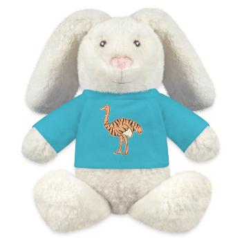 Austria Range Cartoon-Streifen getigert - MiniFeet® RecycelHase® Creme - Atollblau - Vorne