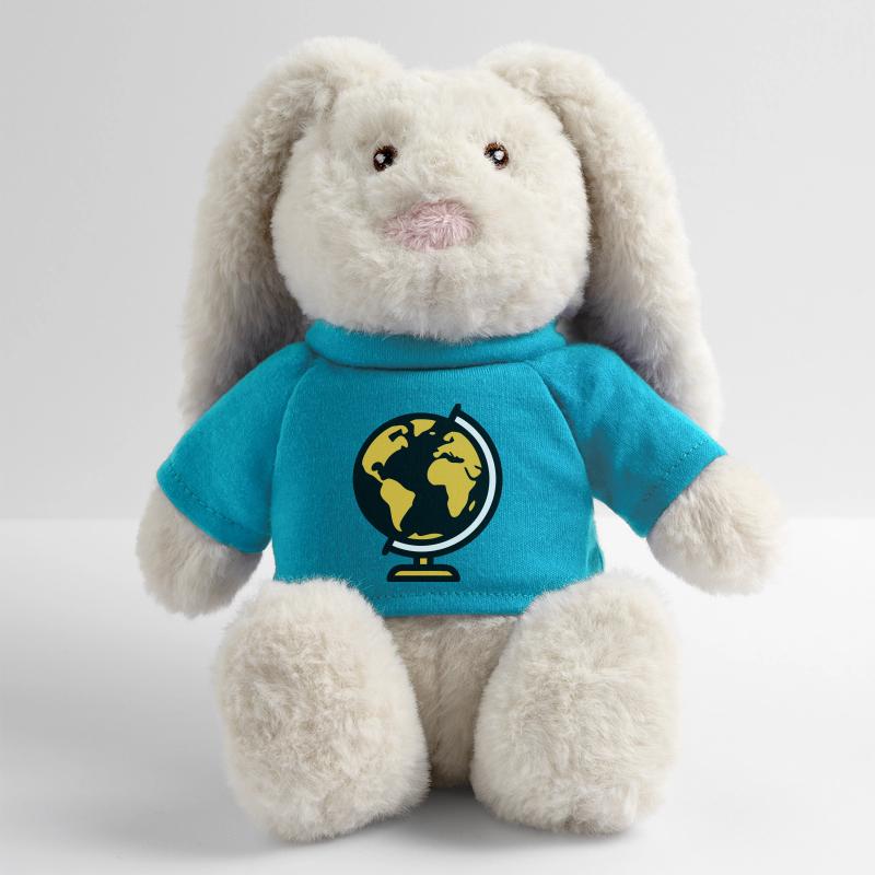 École Globe Globe Earth Lapin en peluche recyclé MiniFeet® Crème