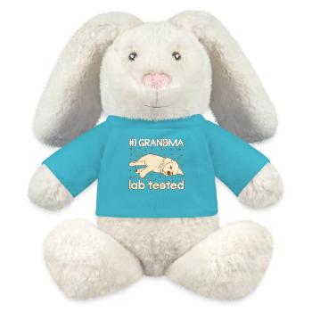 grandma lab tested - MiniFeet® RecycelHase® Creme - Atollblau - Vorne