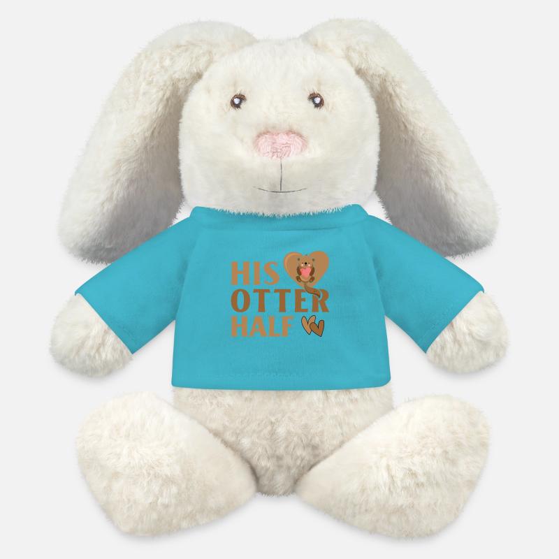 His Otter Half - MiniFeet® RecycelHase® Creme - Atollblau