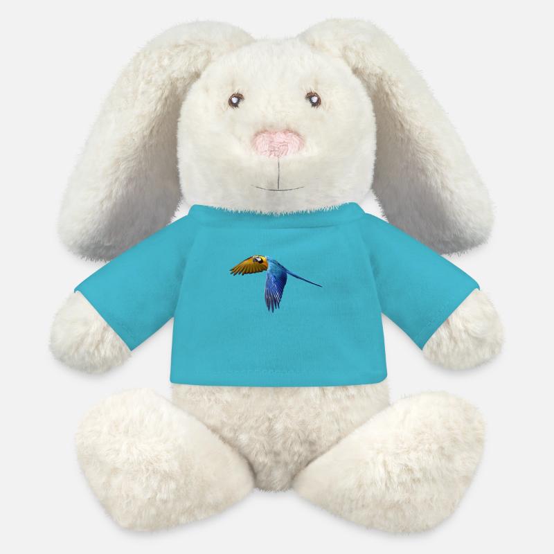 parrot papagei bird vogel2 - MiniFeet® RecycelHase® Creme - Atollblau