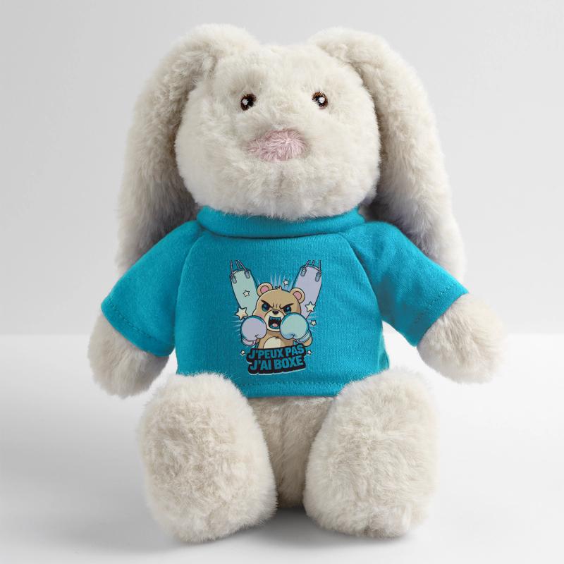 J' peux pas j'ai boxe Lapin en peluche recyclé MiniFeet® Crème