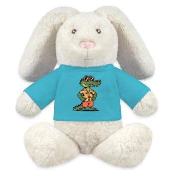 Alligator Lustiger Sommer - MiniFeet® RecycelHase® Creme - Atollblau - Vorne