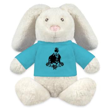 Love Hope Charity retro dove anchor vintage roses - MiniFeet® RecycelHase® Bunny Cream - atoll blue - Front