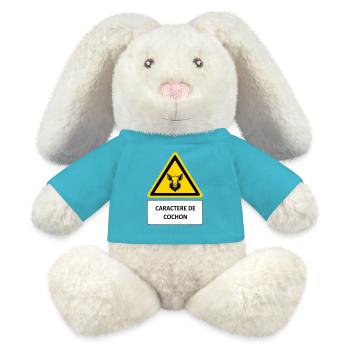 Pig character - MiniFeet® RecycelHase® Bunny Cream - atoll blue - Front
