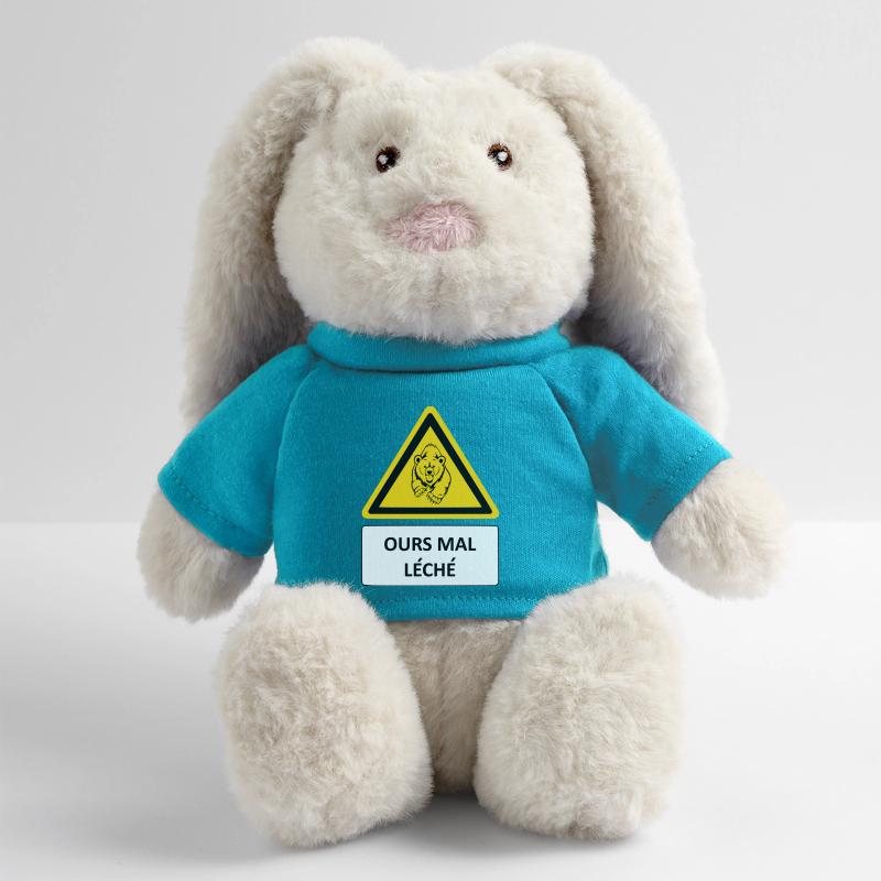 Ours mal léché Lapin en peluche recyclé MiniFeet® Crème