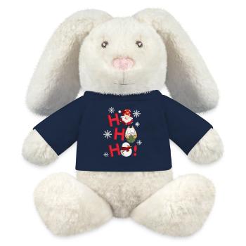 Santa Ho Ho Ho Ho Katze und Schneemann - MiniFeet® RecycelHase® Creme - French Navy - Vorne
