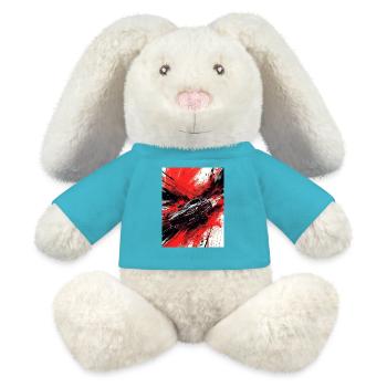 Frenzied Red Black Japan - MiniFeet® RecycelHase® Bunny Cream - atoll blue - Front