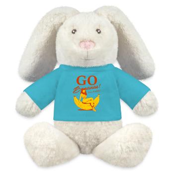 Girl on a banana - MiniFeet® RecycelHase® Bunny Cream - atoll blue - Front