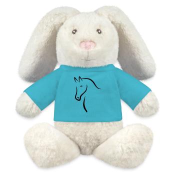 cheval - Lapin en peluche recyclé MiniFeet® Crème - bleu outremer - Devant