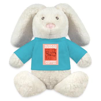 Café du dimanche | Goutte à goutte lente, gorgée fine - Lapin en peluche recyclé MiniFeet® Crème - bleu outremer - Devant
