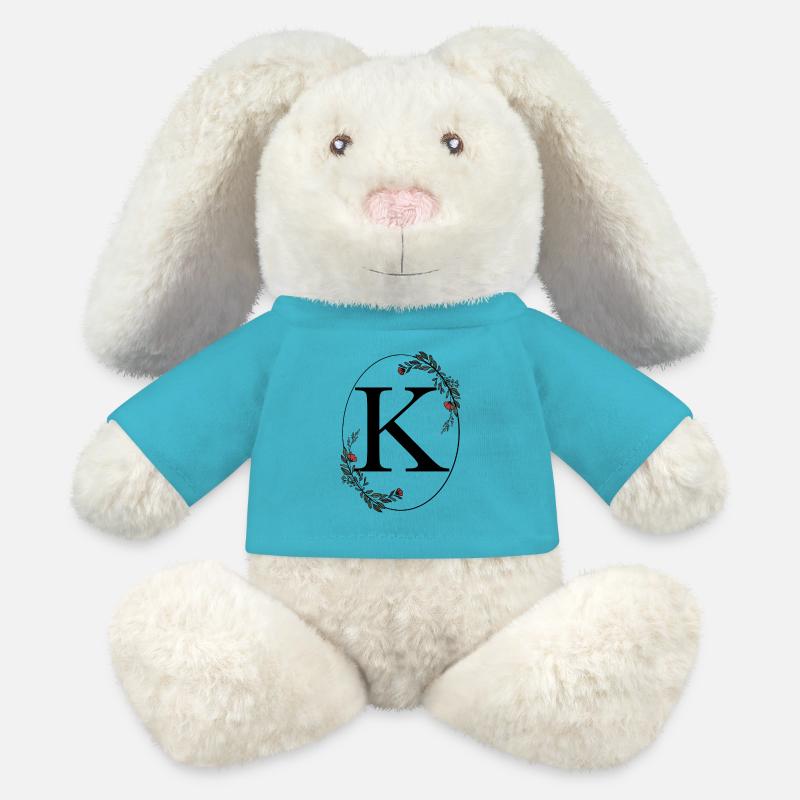 Buchstabe K - MiniFeet® RecycelHase® Creme - Atollblau
