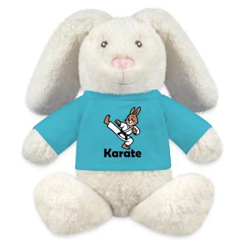 Karate Rabbit - MiniFeet® RecycelHase® Bunny Cream - atoll blue - Front