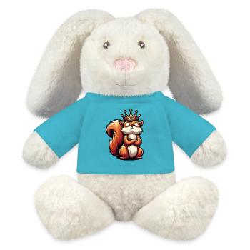 Eichhörnchen Eichhorn Eichhörnchenliebhaber Nager - MiniFeet® RecycelHase® Creme - Atollblau - Vorne